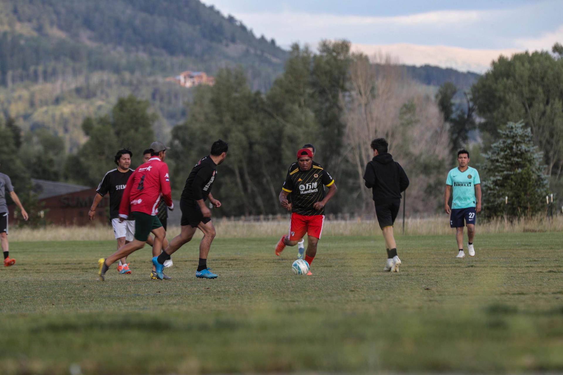 Guys Playing Soccer