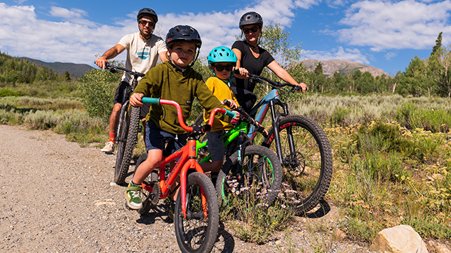 Family mountain biking