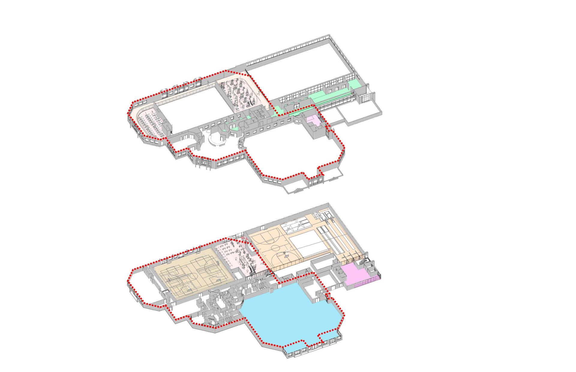 conceptual recreation center expansion blueprint