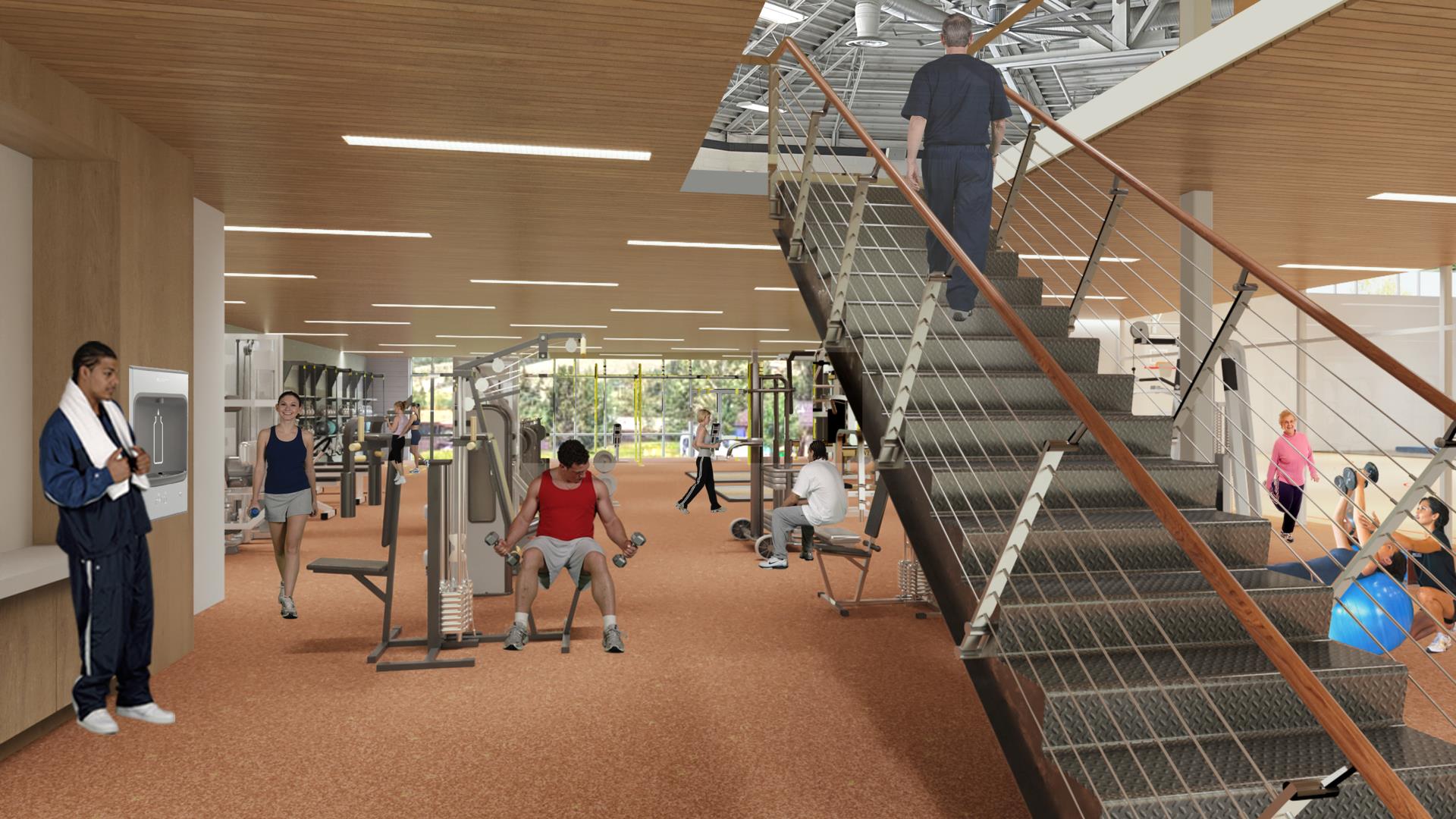 conceptual weight room rendering