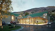 conceptual exterior expansion rendering of the Silverthorne Recreation Center