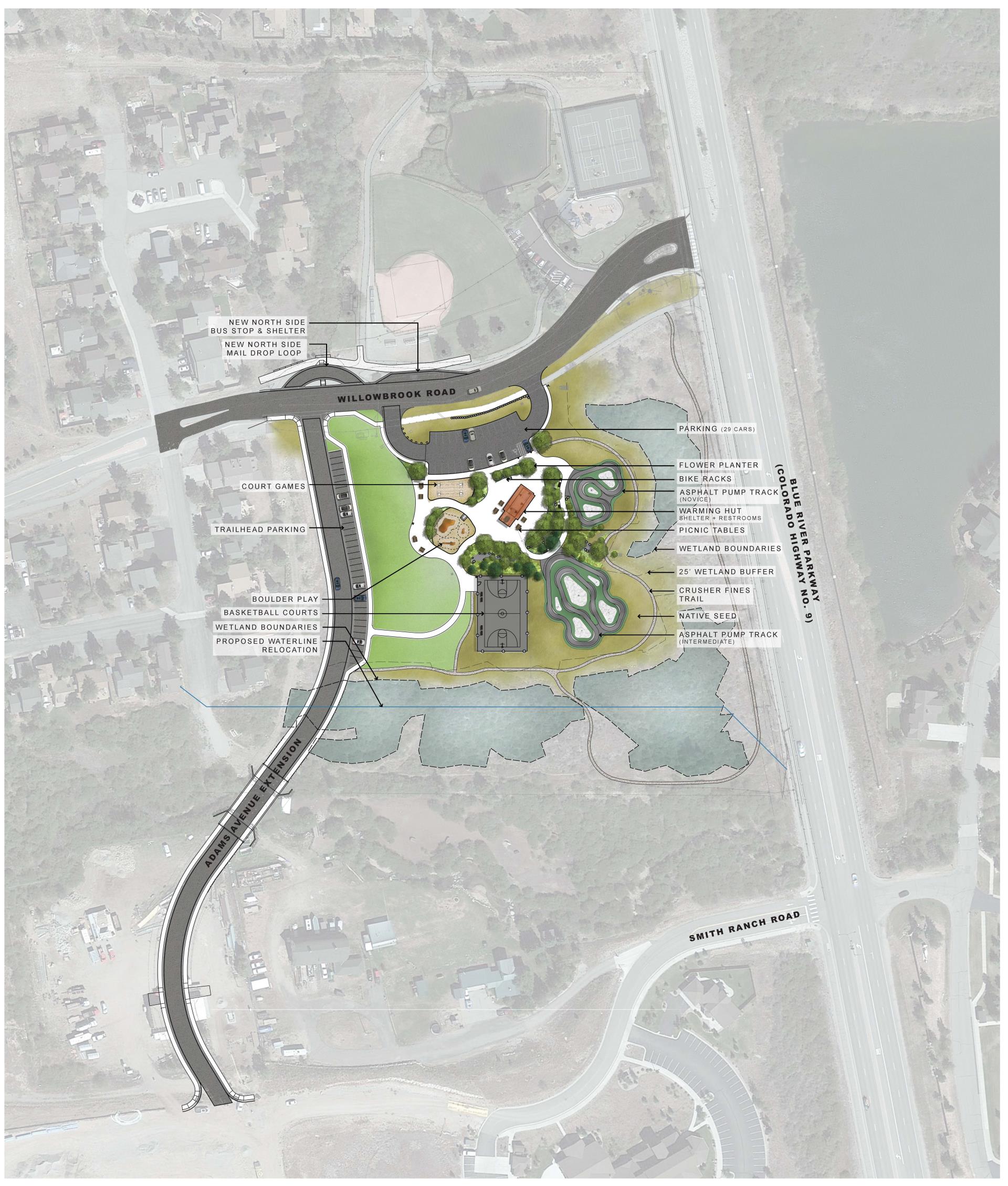 Adams Avenue Extension and Trent Park expansion rendering