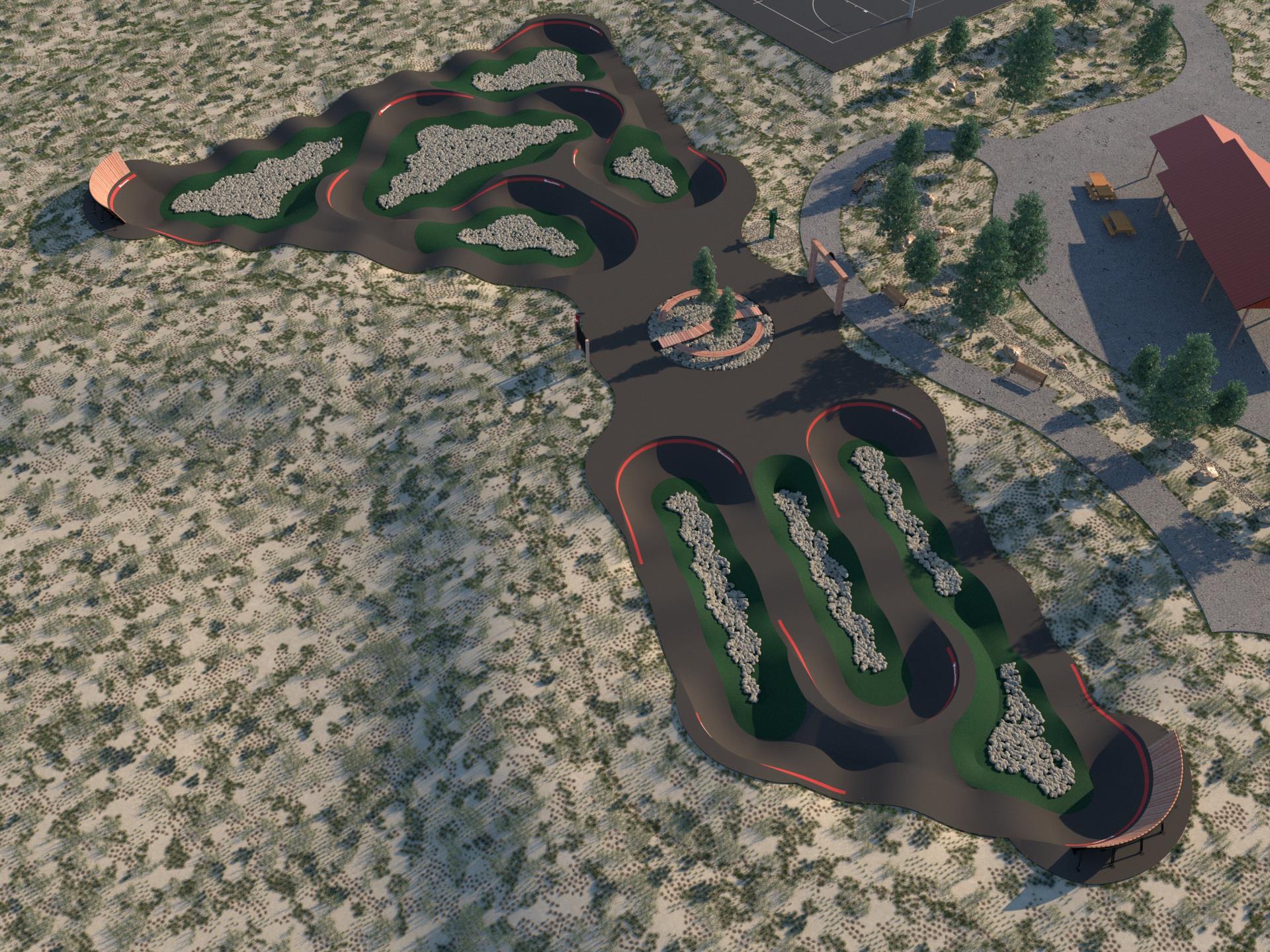 Trent Park pump track rendering 1