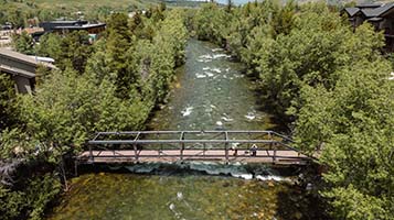 bridge over blue river